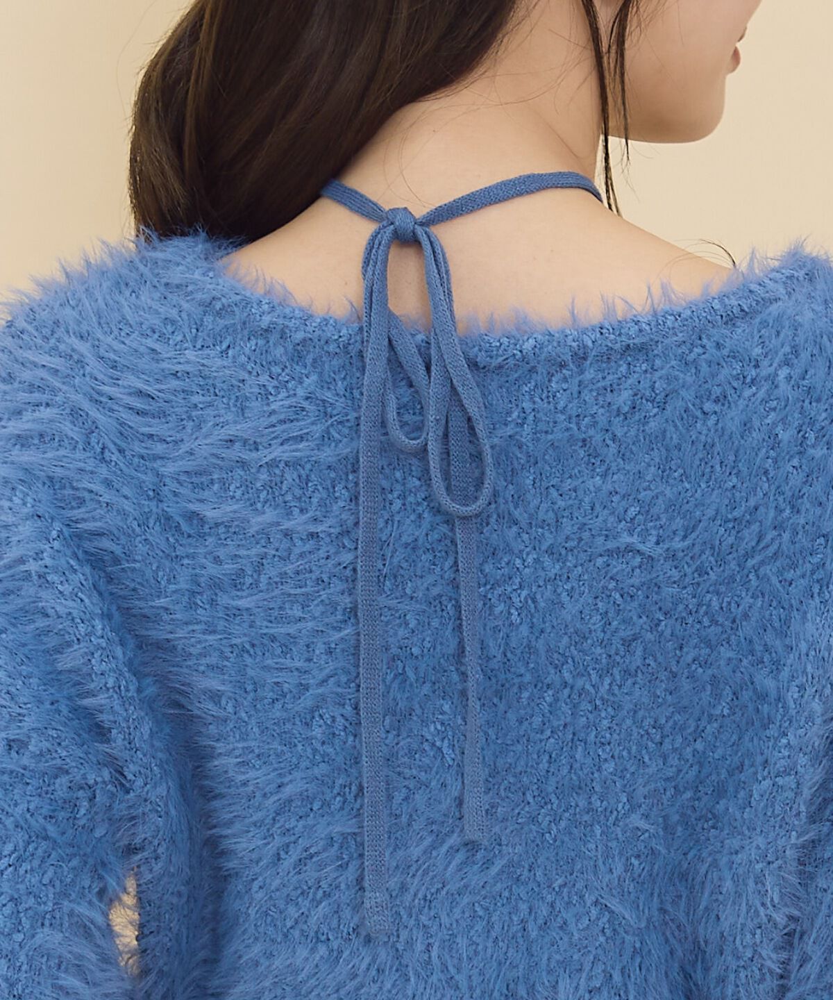 REDYAZEL「ネックリボンシャギーニットトップス」|ニット・セーター|