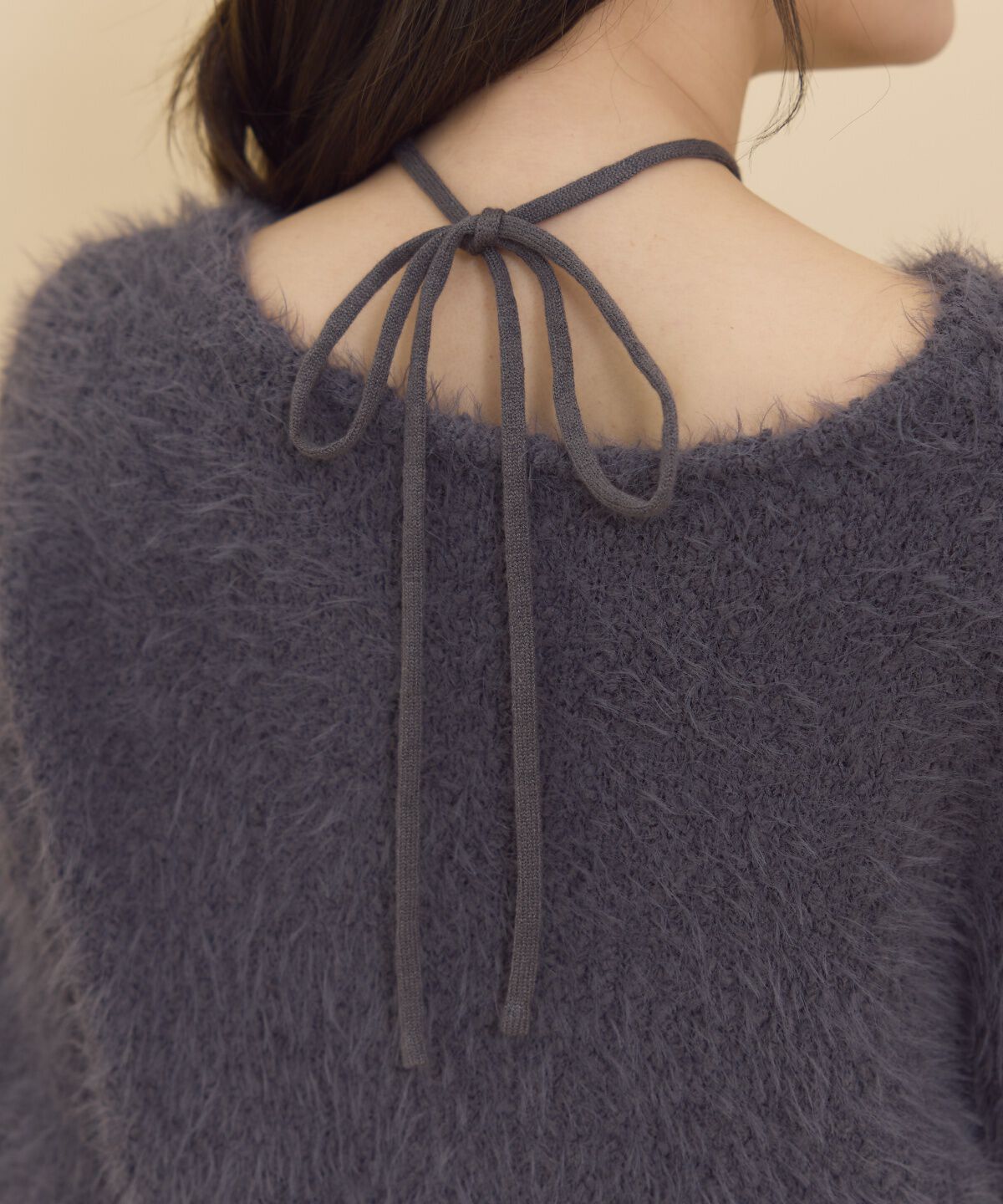 REDYAZEL「ネックリボンシャギーニットトップス」|ニット・セーター|