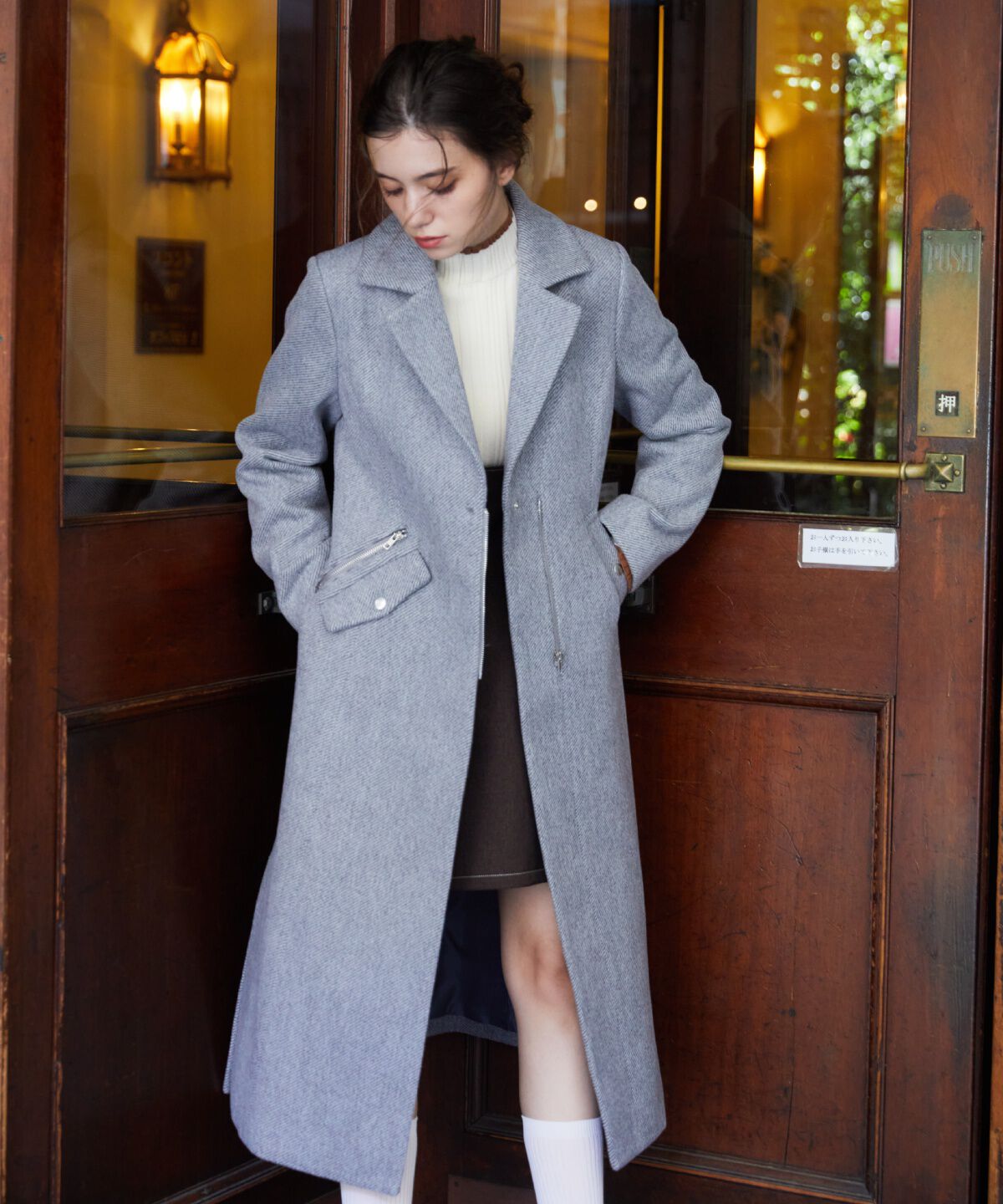 REDYAZEL「ジップチェスターコート」|ステンカラーコート|