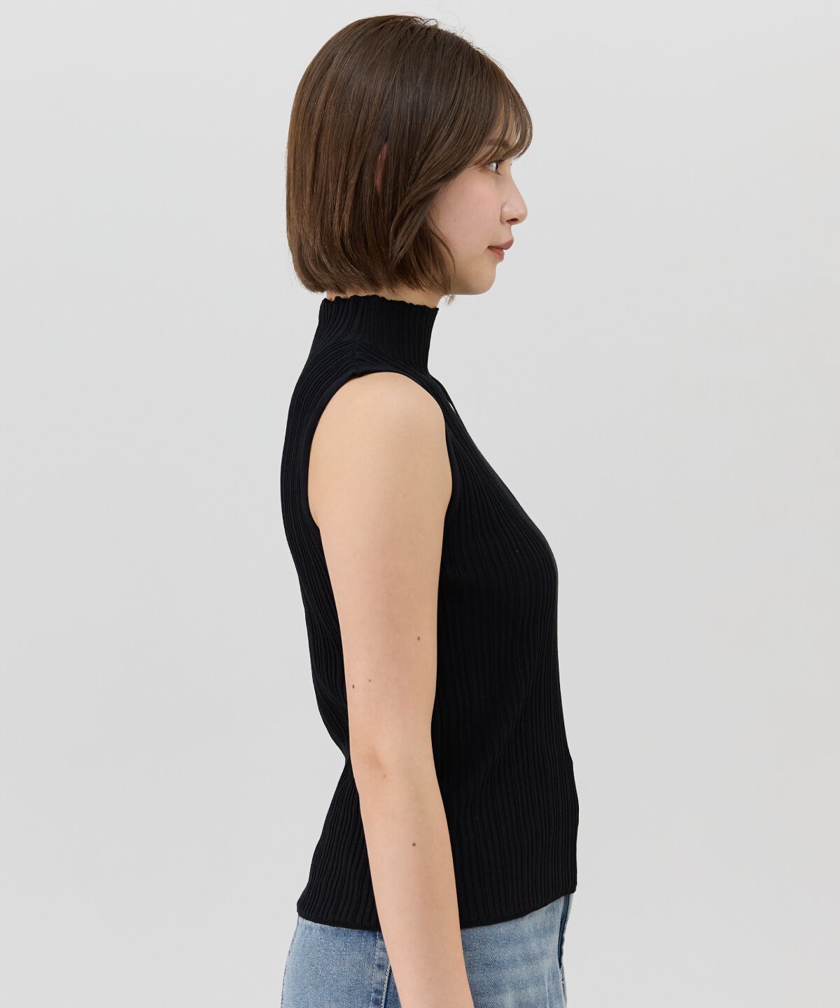 REDYAZEL「ハート刺繍ノースリーブリブニット」|ニット・セーター|