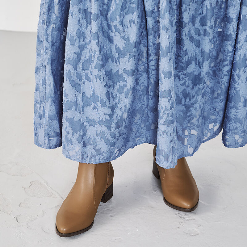 WA Oriental TRaffic「ポインテッドトゥ切替ヒールブーツ/22405」|ショートブーツ|BEIGE