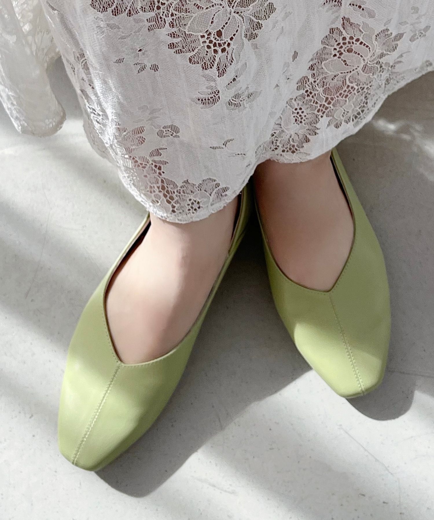 ORiental TRaffic「●通年使える●センターシームバブーシュ/51107 パンプス フラット 柔らかい」|パンプス|GREEN