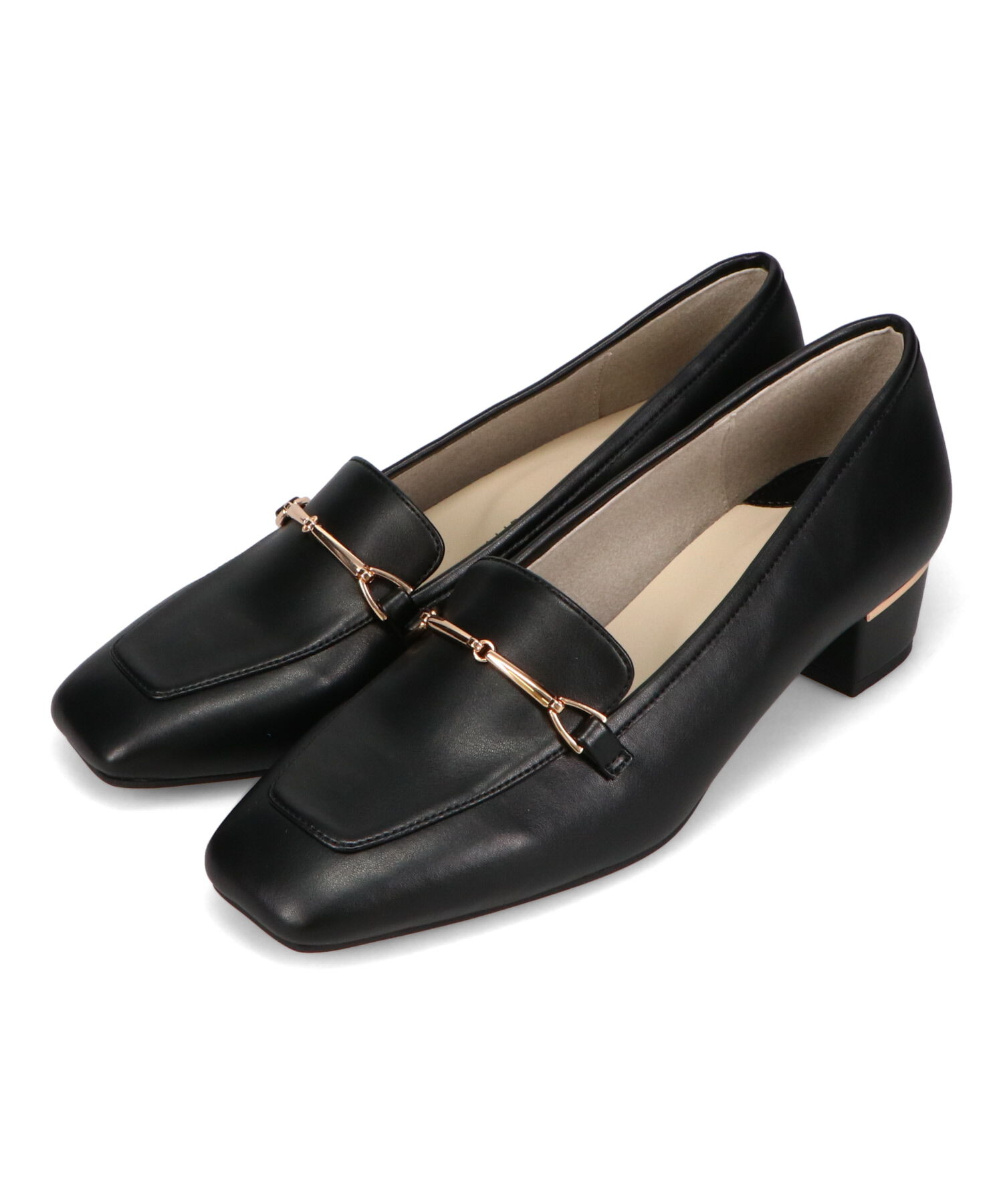 WA Oriental TRaffic「●人気シリーズ●メタリックラインビットヒールローファー/52101 ローファー」|パンプス|