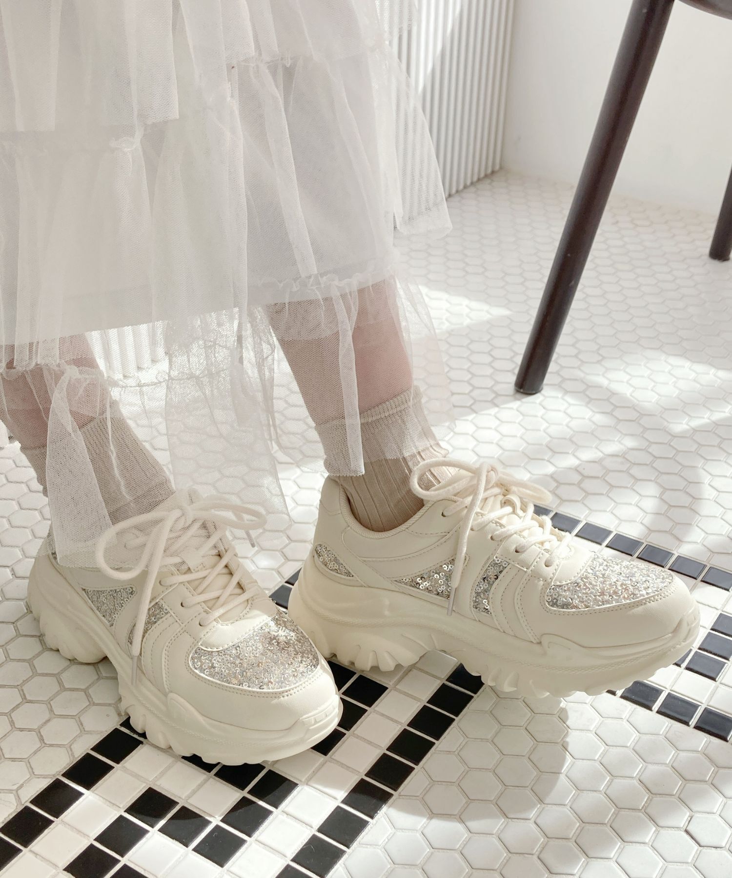 ORiental TRaffic「スパンコール 厚底 スニーカー /OT3752 クッション」|スニーカー|