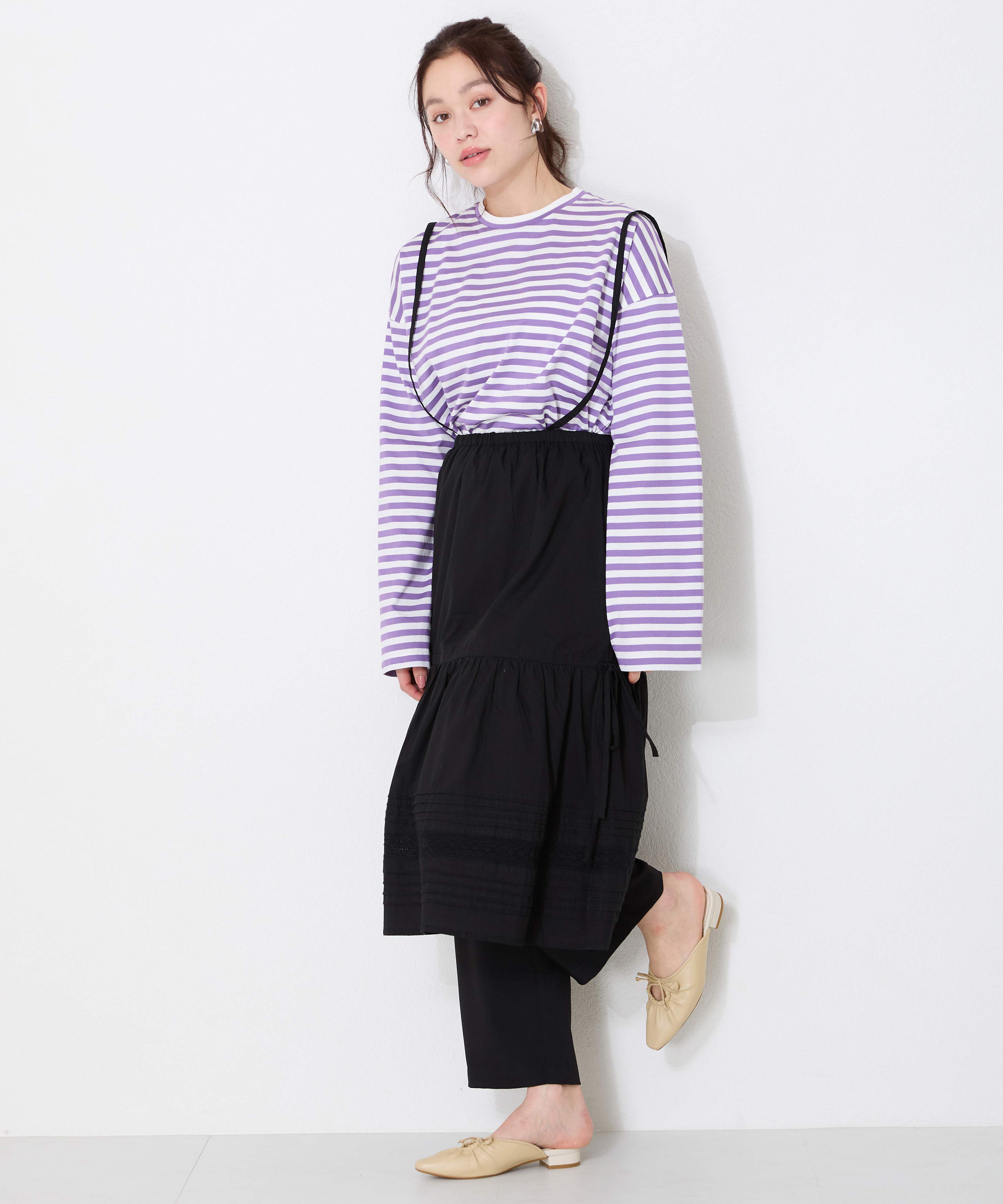 WA Oriental TRaffic「●2025春夏新作●スクエアトゥギャザーリボンミュール/52107」|パンプス|