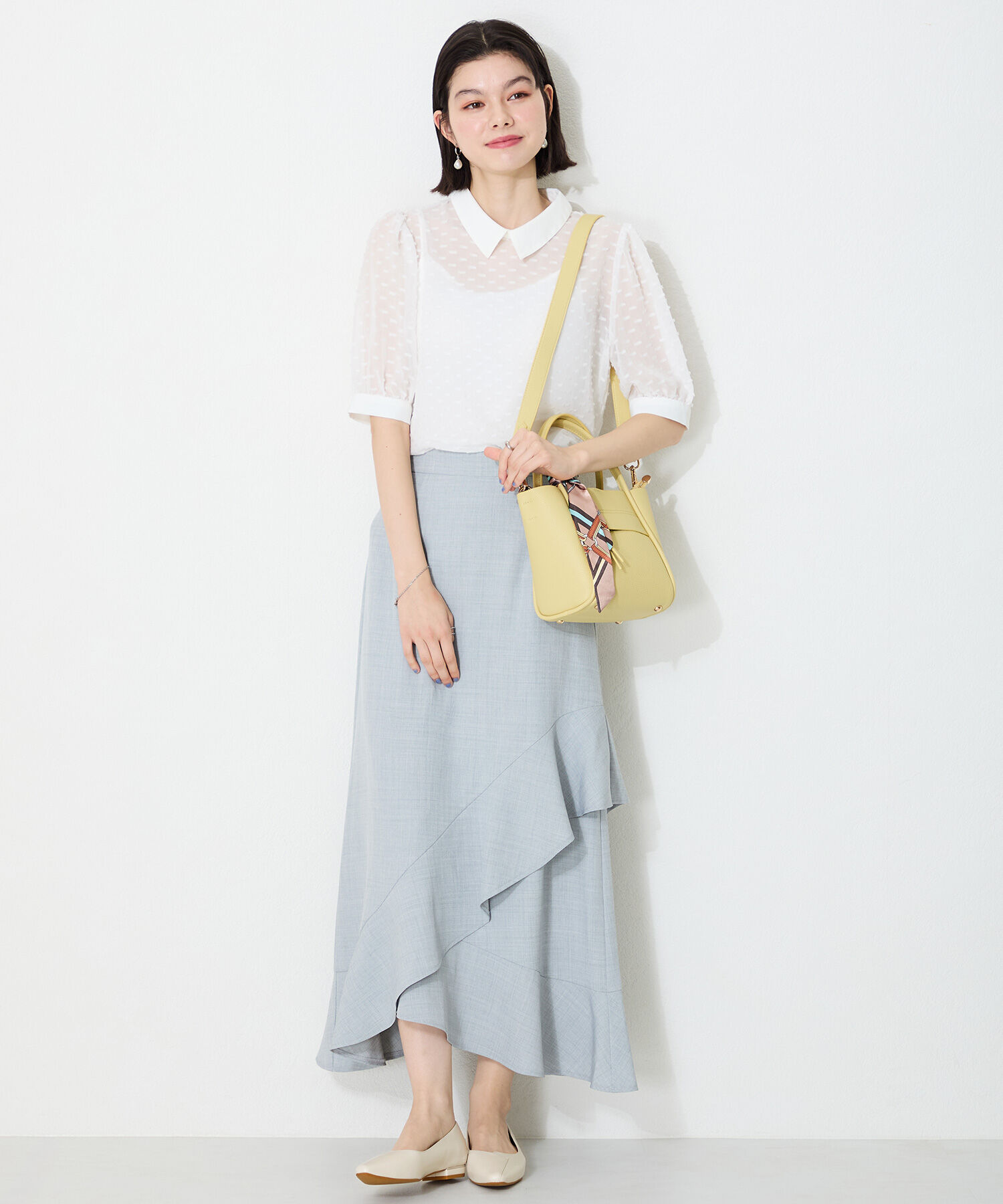 ORiental TRaffic「【WEB限定】アシンメトリーデザイン フラット パンプス /55102 通勤靴 すっきりシルエット」|パンプス|