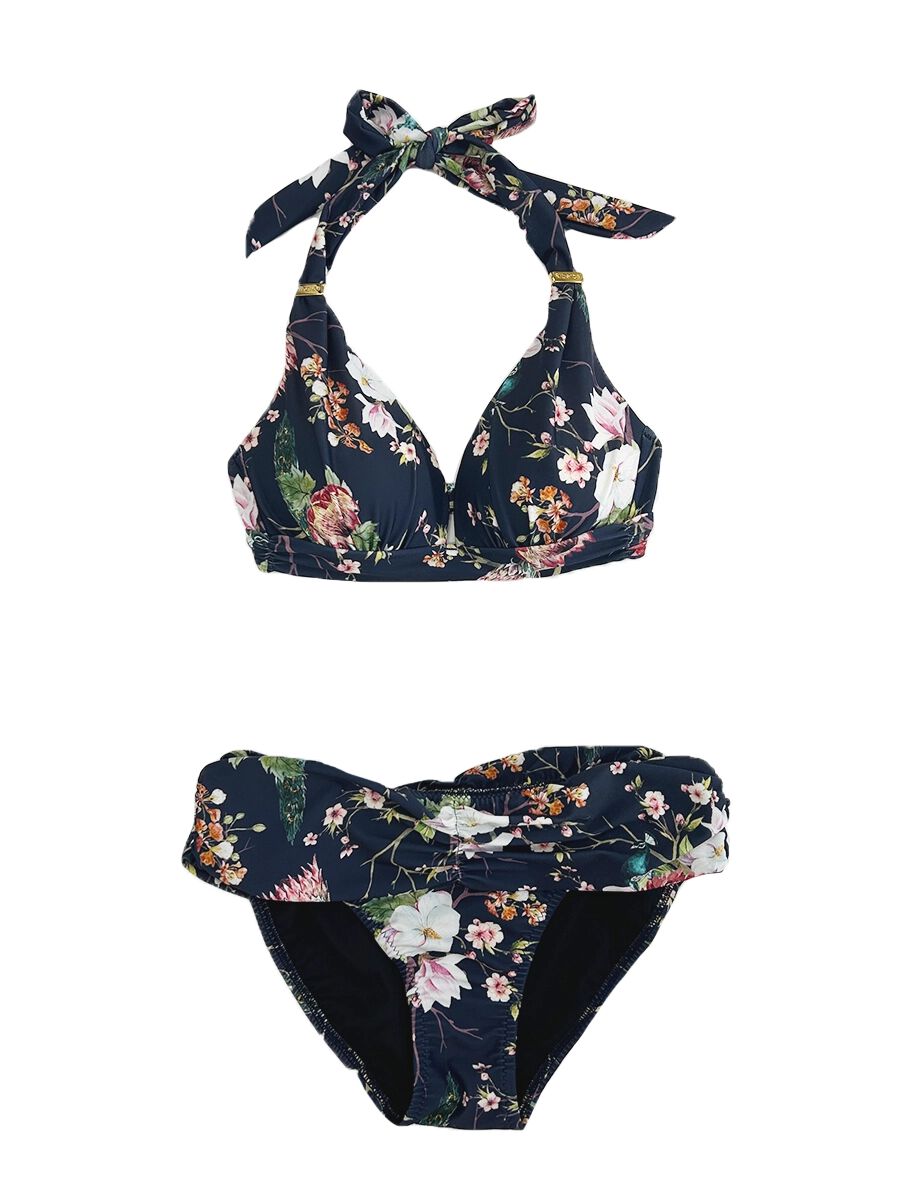 Riberce「【大人水着】ボタニカルサッシュホルターネックビキニ」|ビキニ|