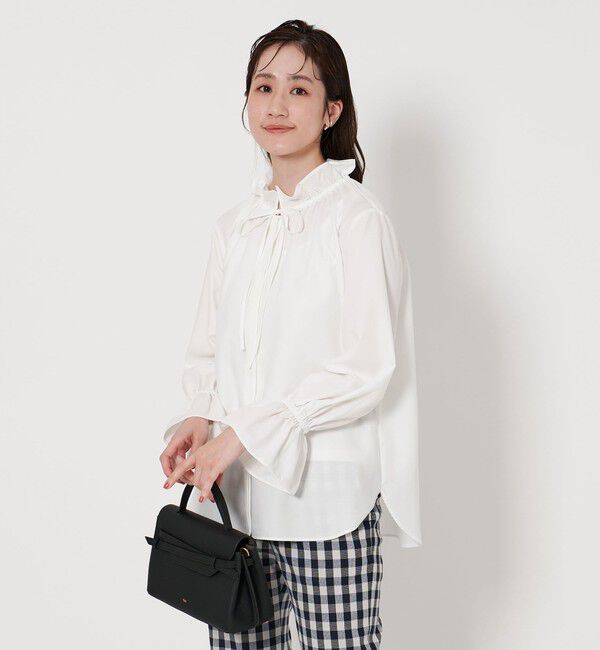 UNITED ARROWS「フリルカラー フレアスリーブ ブラウス」|シャツ・ブラウス|OFF WHITE