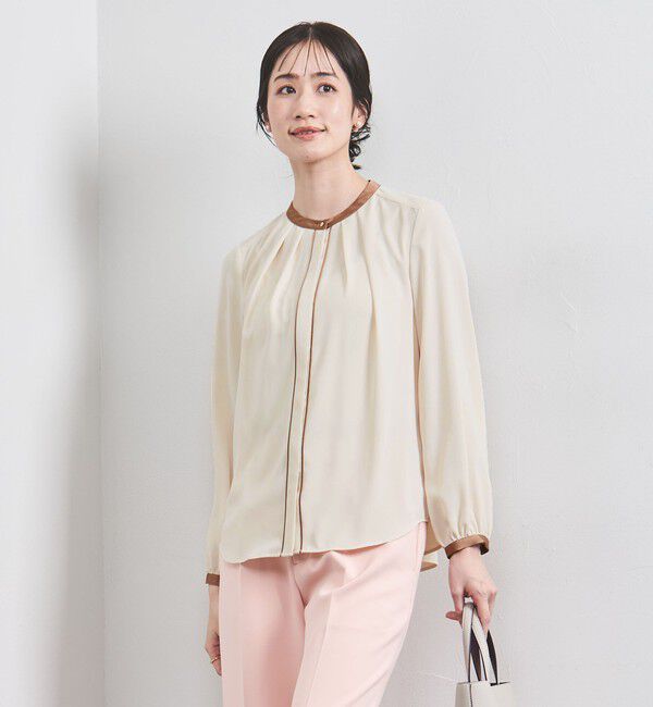 UNITED ARROWS「バイカラー パイピング ブラウス」|シャツ・ブラウス|NATURAL