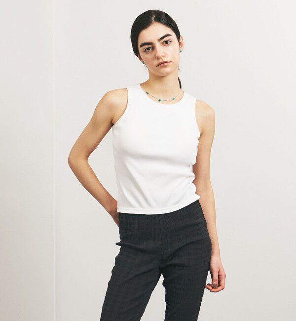 UNITED ARROWS「＜TO UNITED ARROWS＞C/PLA リブ タンク ブラトップ」|スポーツ|WHITE