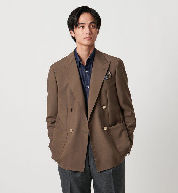 UNITED ARROWS「ウール モヘヤ 4ボタン ダブルブレストブレザー S‐MODEL」|テーラードジャケット|