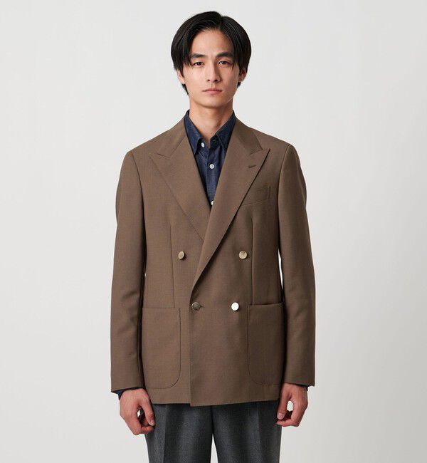 UNITED ARROWS「ウール モヘヤ 4ボタン ダブルブレストブレザー S‐MODEL」|テーラードジャケット|