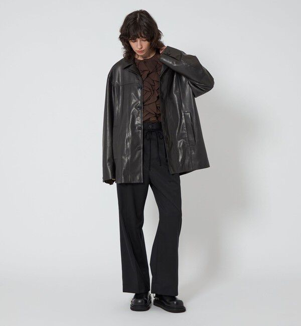 ASTRAET「＜ASTRAET＞ラムレザー 4ボタン カバーオール UNISEX」|ブルゾン・スタジャン|