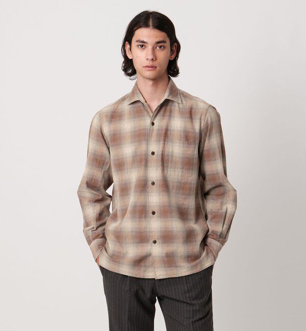 UNITED ARROWS「SOKTAS オンブレチェック ワンピースカラーシャツ」|シャツ・ブラウス|MD.BROWN