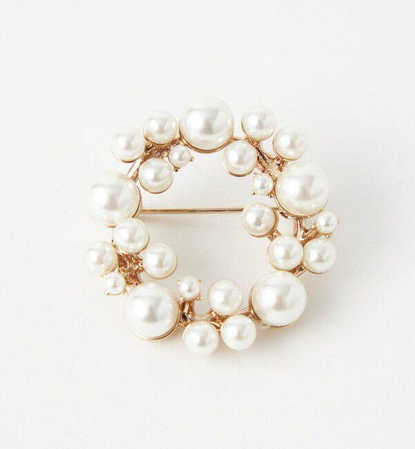 UNITED ARROWS green label relaxing「サークル フェイクパール ブローチ」|ブローチ・コサージュ|