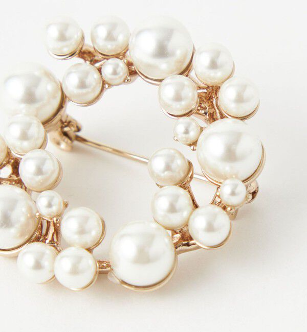 UNITED ARROWS green label relaxing「サークル フェイクパール ブローチ」|ブローチ・コサージュ|