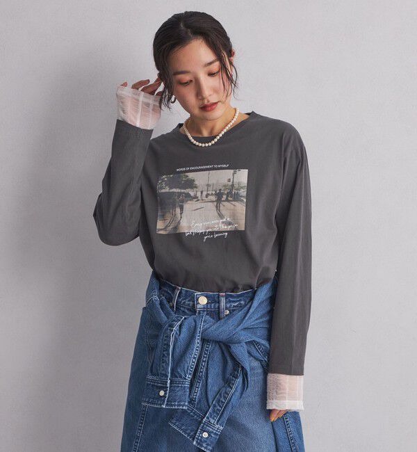 UNITED ARROWS green label relaxing「【WEB限定】＜at ease＞フォトプリント ロングスリーブ Tシャツ」|Tシャツ・カットソー|