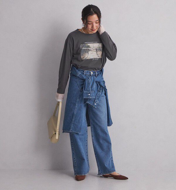 UNITED ARROWS green label relaxing「【WEB限定】＜at ease＞フォトプリント ロングスリーブ Tシャツ」|Tシャツ・カットソー|