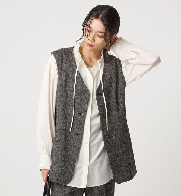 UNITED ARROWS green label relaxing「メランジツイル ジレ -ウォッシャブル-」|ベスト・ジレ|