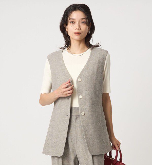 UNITED ARROWS green label relaxing「メランジツイル ジレ -ウォッシャブル-」|ベスト・ジレ|