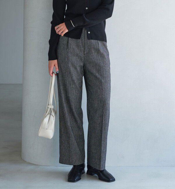 UNITED ARROWS green label relaxing「［size SHORTあり］メランジツイル パンツ -ウォッシャブル-」|スラックス|BLACK