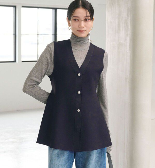 UNITED ARROWS green label relaxing「 ペプラム ジレ ニット プルオーバー -ウォッシャブル-」|ベスト・ジレ|