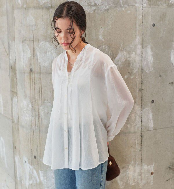 UNITED ARROWS green label relaxing「ミルフィーユフレアブラウス」|シャツ・ブラウス|OFF WHITE