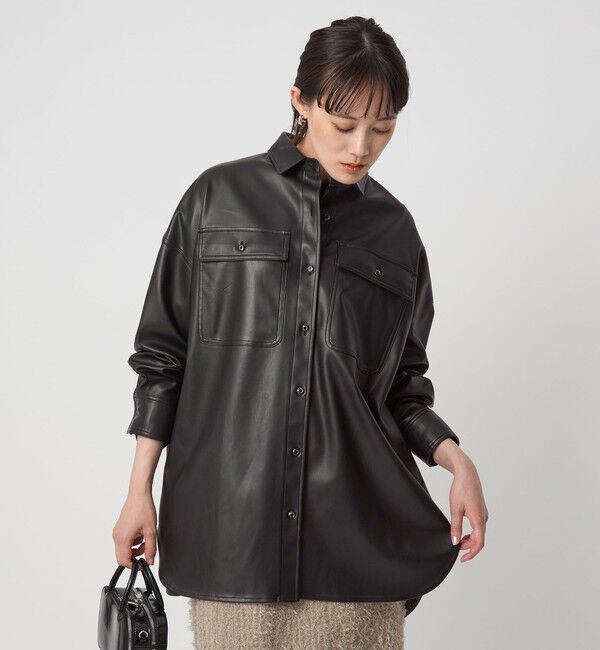 UNITED ARROWS green label relaxing「【別注】＜HEALTHY DENIM＞Almond シャツ ブラック」|シャツ・ブラウス|BLACK