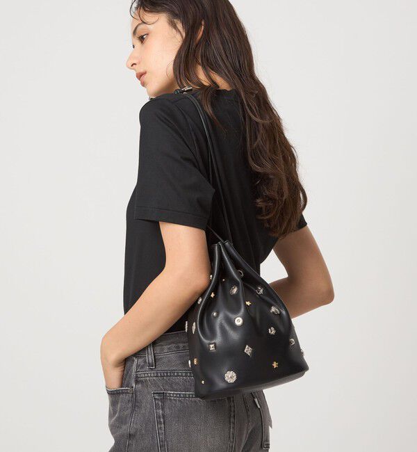 UNITED ARROWS green label relaxing「スタッズ ドローストリング バッグ」|ショルダー・メッセンジャー|