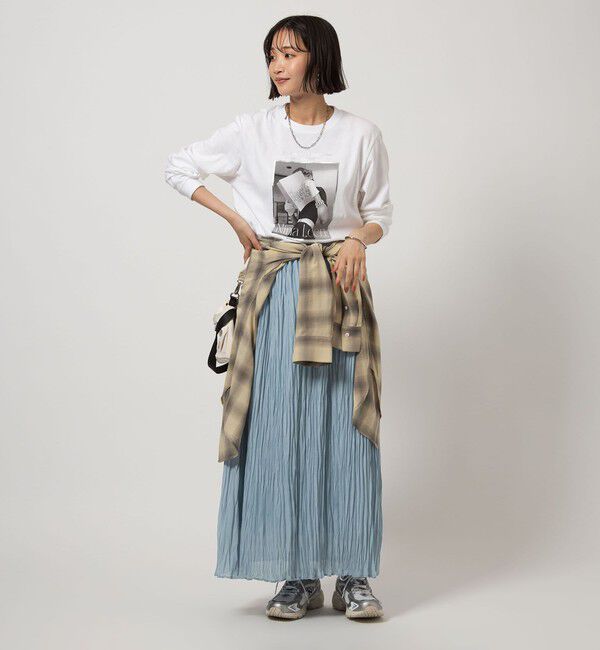 UNITED ARROWS green label relaxing「ワッシャー プリーツ スカート」|フレア|