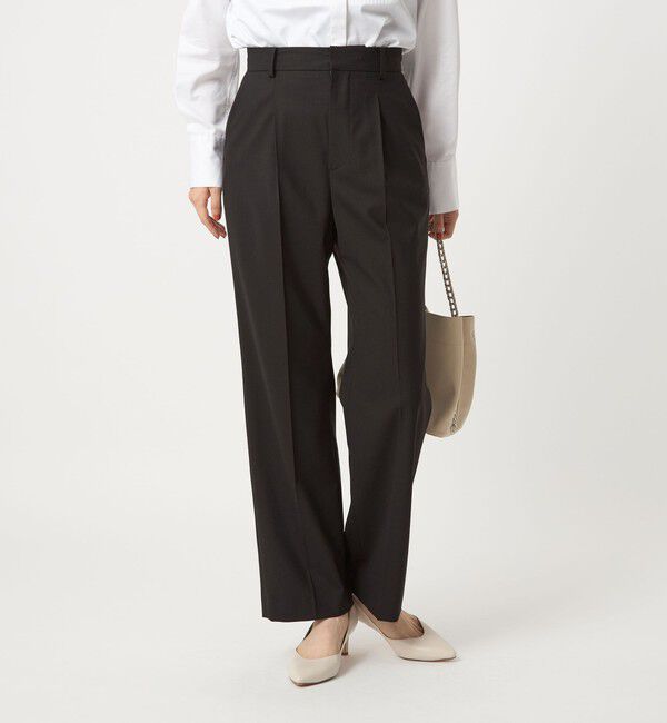 UNITED ARROWS green label relaxing「［size SHORT/TALLあり］カチリラ ストレート パンツ -ウォッシャブル・ストレッチ-」|スラックス|BLACK