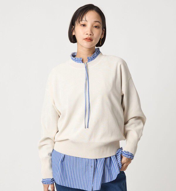 UNITED ARROWS green label relaxing「パフニット プルオーバー ウォッシャブル」|ニット・セーター|OFF WHITE