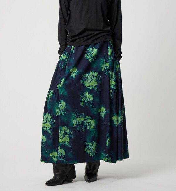 EMMEL REFINES「＜EMMEL REFINES＞EM ティアード ポケットギャザー プリントスカート」|スカート|