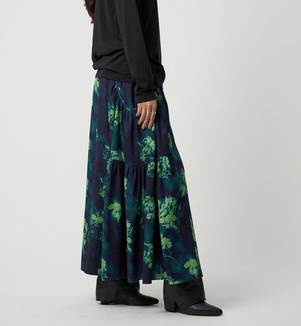 EMMEL REFINES「＜EMMEL REFINES＞EM ティアード ポケットギャザー プリントスカート」|スカート|