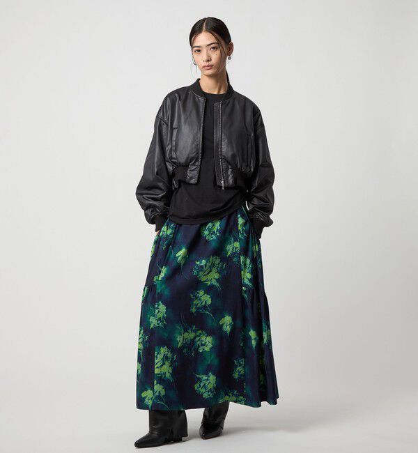 EMMEL REFINES「＜EMMEL REFINES＞EM ティアード ポケットギャザー プリントスカート」|スカート|