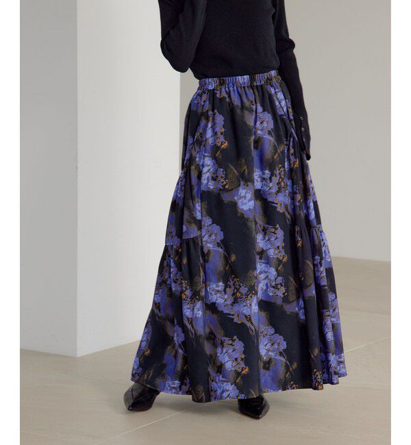 EMMEL REFINES「＜EMMEL REFINES＞EM ティアード ポケットギャザー プリントスカート」|スカート|