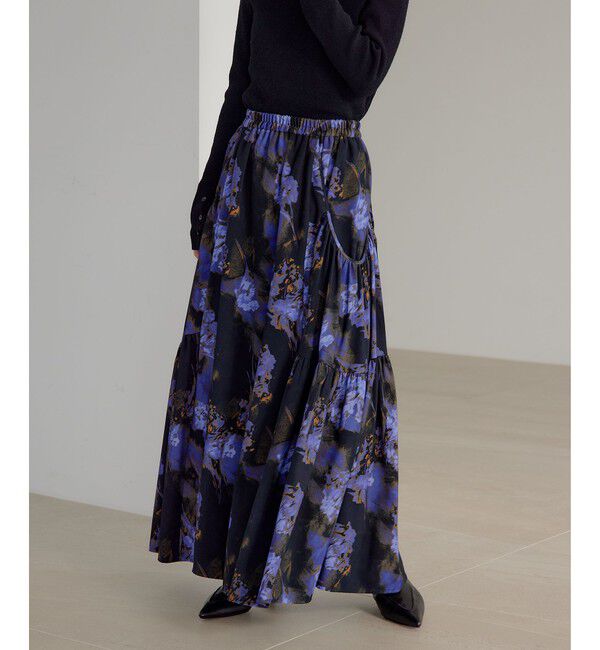 EMMEL REFINES「＜EMMEL REFINES＞EM ティアード ポケットギャザー プリントスカート」|スカート|