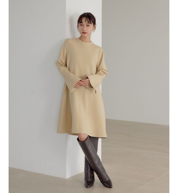 EMMEL REFINES「＜EMMEL REFINES＞EM キリカエ Aライン ミニ ワンピース」|ワンピース|BEIGE