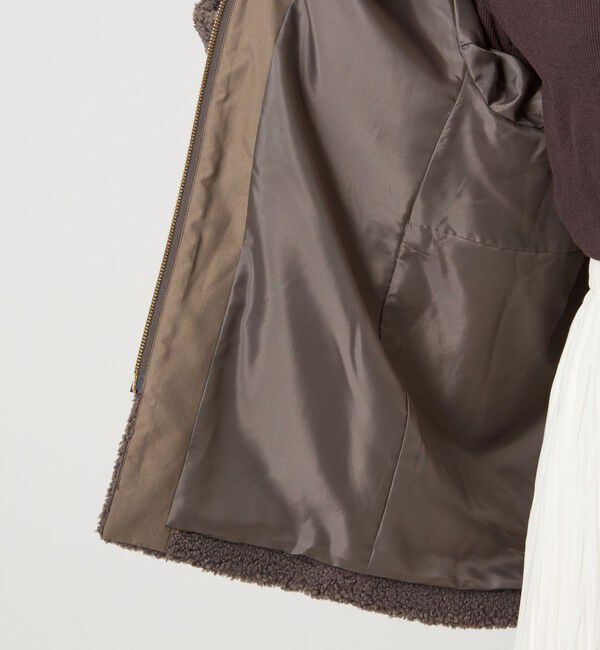 UNITED ARROWS green label relaxing「［size SHORTあり］ボア ノーカラー ブルゾン」|ブルゾン・スタジャン|