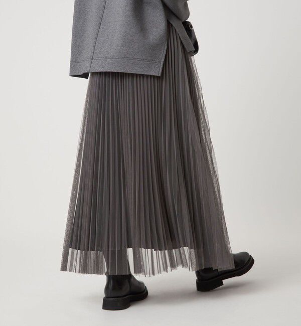 UNITED ARROWS green label relaxing「［size SHORT/TALLあり］2WAY チュール プリーツ スカート」|フレア|