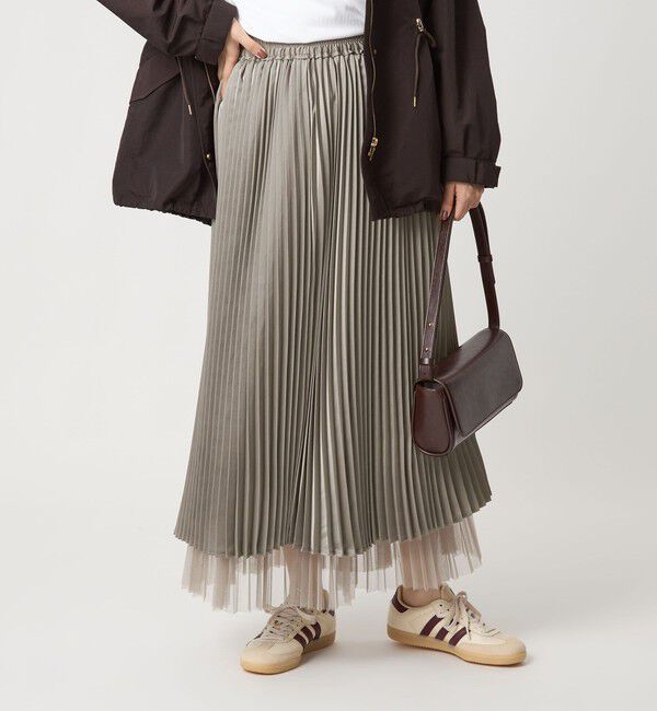 UNITED ARROWS green label relaxing「［size SHORT/TALLあり］2WAY チュール プリーツ スカート」|フレア|