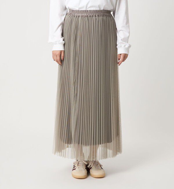 UNITED ARROWS green label relaxing「［size SHORT/TALLあり］2WAY チュール プリーツ スカート」|フレア|