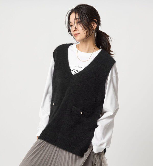 UNITED ARROWS green label relaxing「ヘアリー ニット ベスト」|ベスト・ジレ|