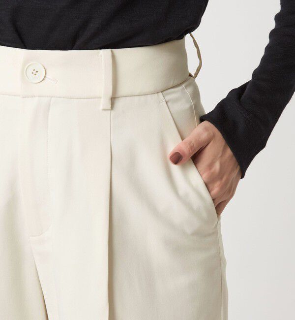 UNITED ARROWS green label relaxing「［size SHORT/TALLあり］キチントボトムス カバー ワイド パンツ オフホワイト」|スラックス|