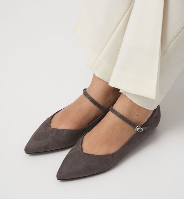 UNITED ARROWS green label relaxing「Vカット ストラップ フラットシューズ 撥水」|パンプス|