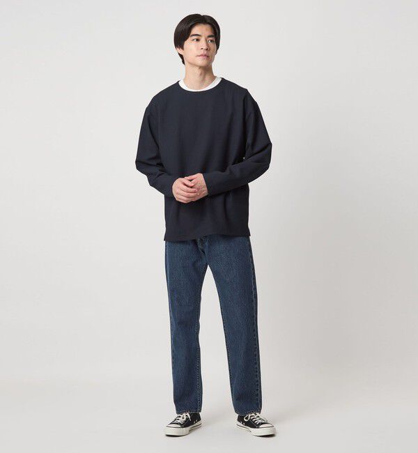 UNITED ARROWS green label relaxing「KIVANC ノーカラー 長袖 Tシャツ -ストレッチ-」|Tシャツ・カットソー|