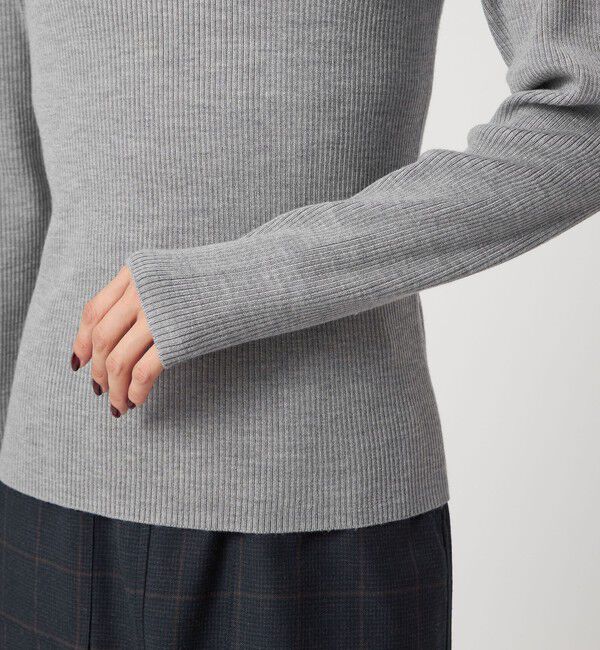 UNITED ARROWS green label relaxing「ウール リブ ボトルネック ニット プルオーバー ウォッシャブル」|ニット・セーター|