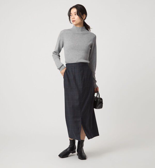 UNITED ARROWS green label relaxing「ウール リブ ボトルネック ニット プルオーバー ウォッシャブル」|ニット・セーター|