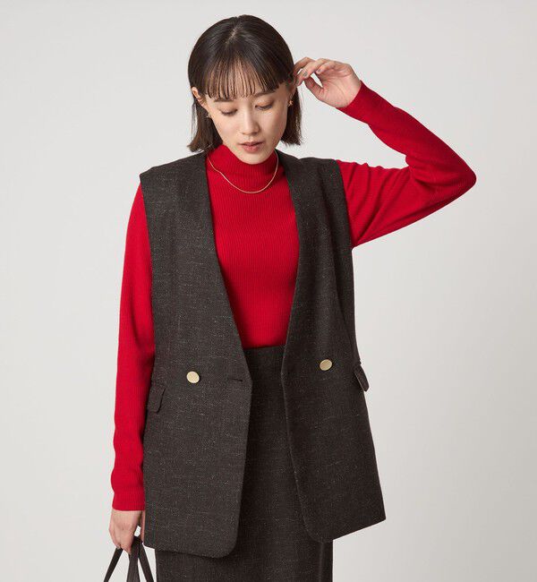 UNITED ARROWS green label relaxing「ウール リブ ボトルネック ニット プルオーバー ウォッシャブル」|ニット・セーター|