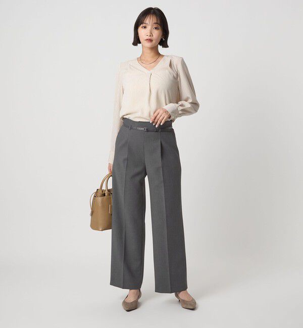 UNITED ARROWS green label relaxing「［size SHORT/TALLあり］ダブルクロス ワイド パンツ ウォッシャブル ストレッチ」|スラックス|